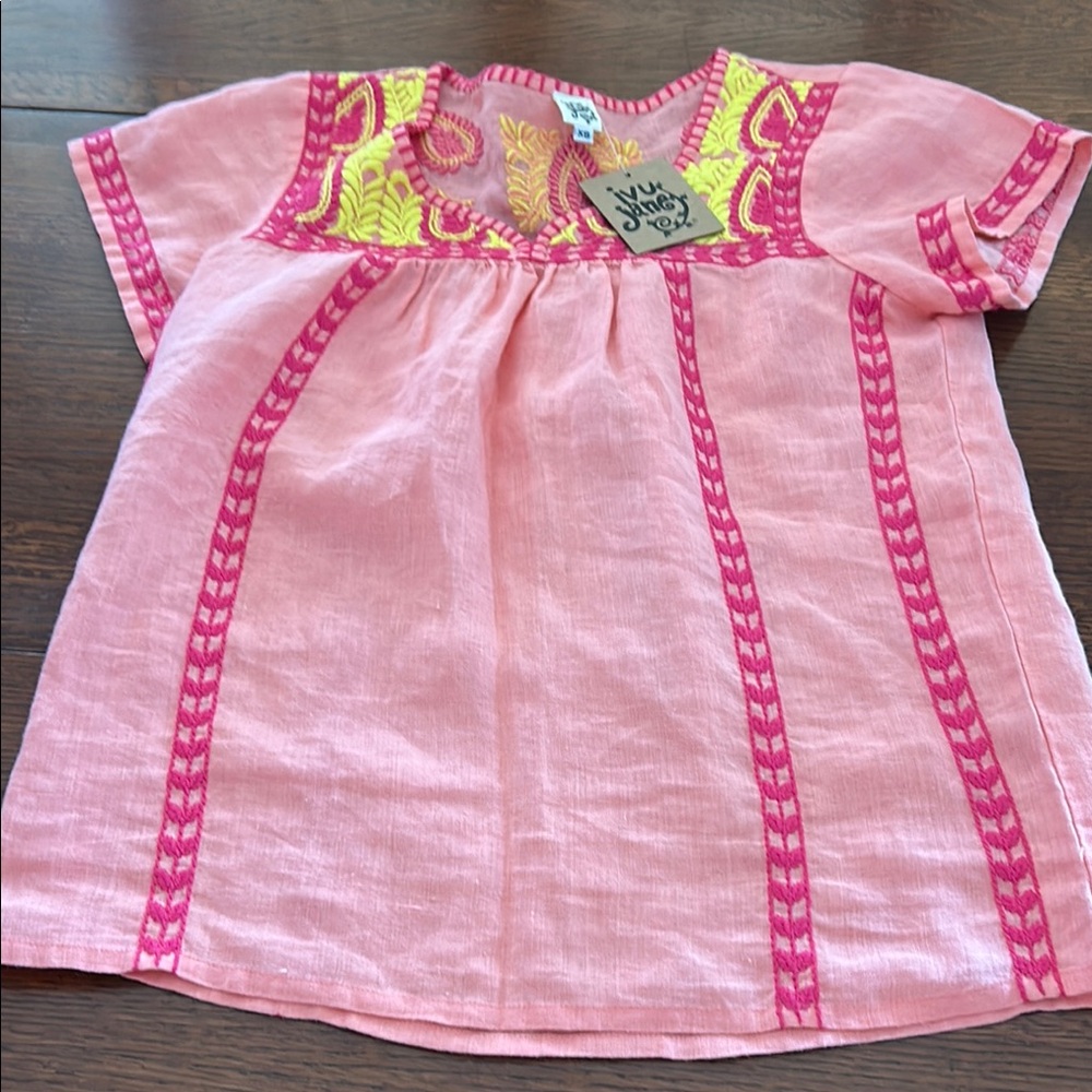 Ivy Jane Pink and Yellow Embroidered Blouse